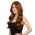 Moresoo Seamless Clip in Hair Extensions Human Hair Copper Brown Hair Extensions Clip ins Straight Can Be Curled Remy Human Hair Long to Add Volume Pure Weft 120g/7pcs 18 inch