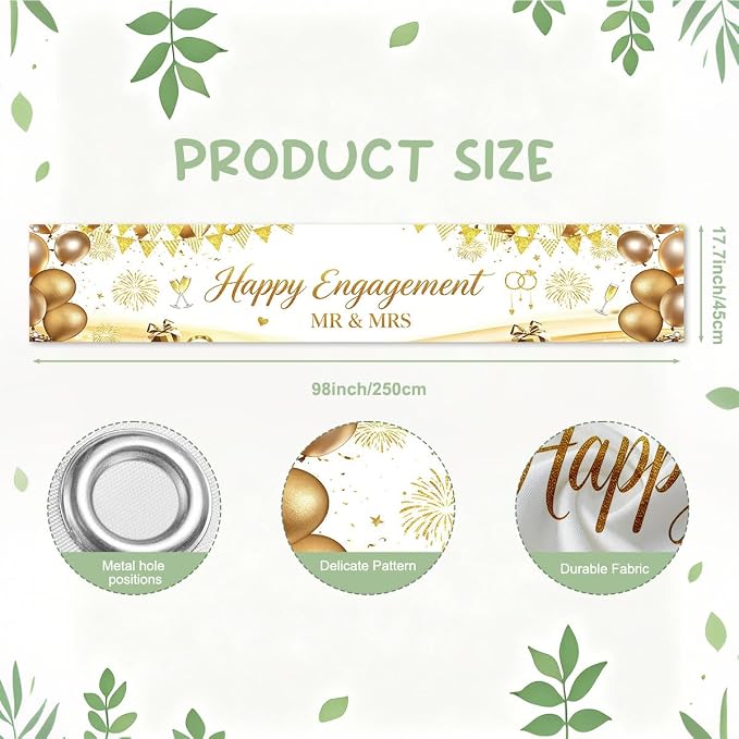 Happy Engaged Banner Decorations - Image 2