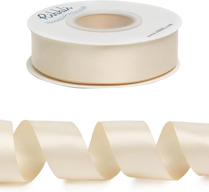 Ribbli Cream Double Faced Satin Ribbon, 1” x Continuous 25 Yards, Use - Image 2