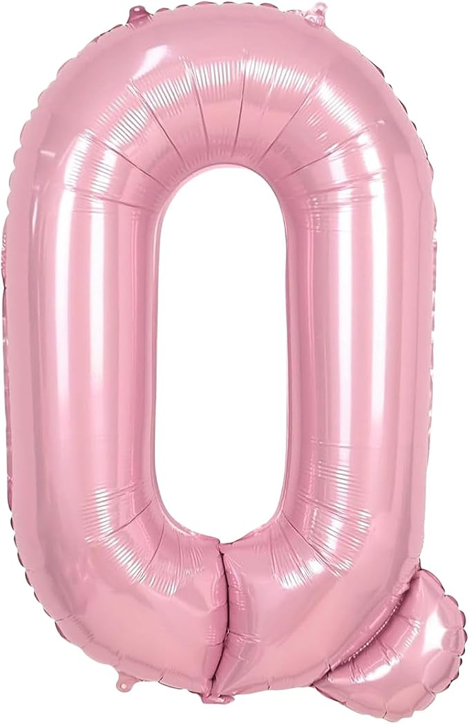 Pink Letter Q Balloons, 40 Inch Q Balloons Letter Mylar Helium Large Pink Q by BBPOOL