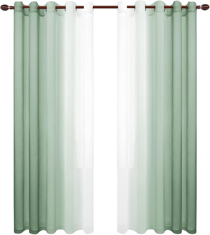 DWCN Ombre Faux Linen Sheer Curtains - Image 8
