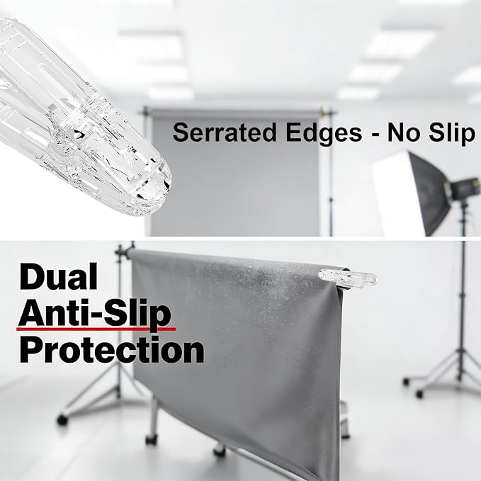 40 Pcs Clear Plastic Spring Clamps Backdrop Clips | Anti Slip Spring Clips 1.7 - Image 4
