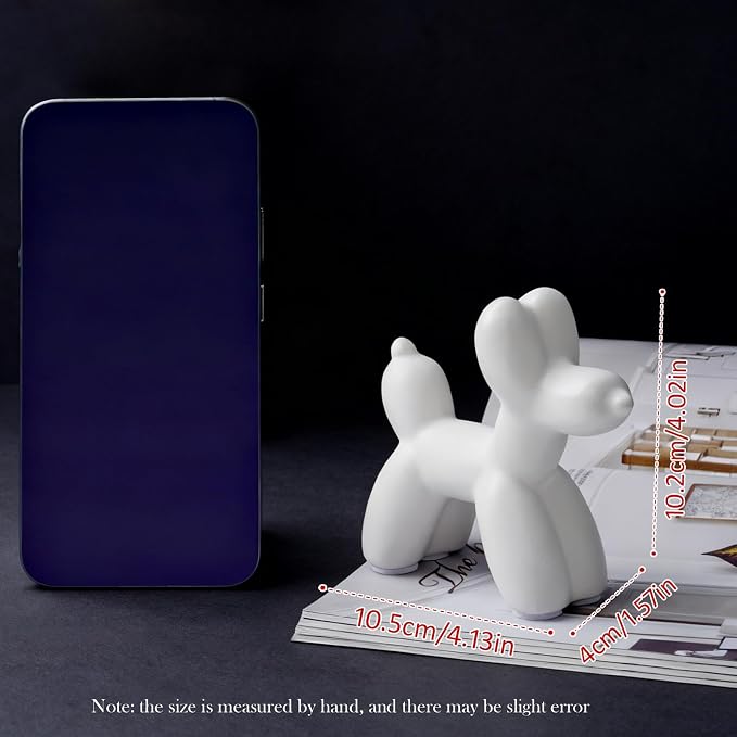 Notakia Cute Ceramics White Balloon Dog Statue Crafts Living Room Desktop - Image 2