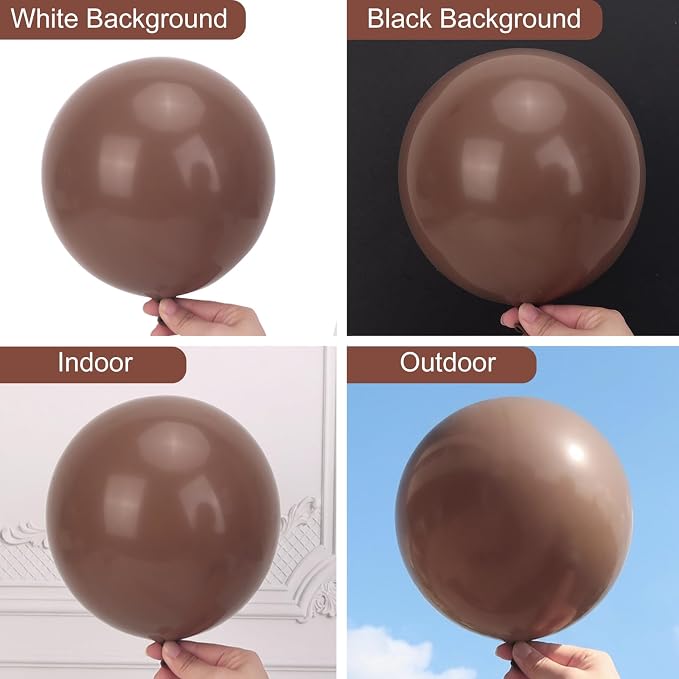 RUBFAC 135pcs Brown Balloons, Boho Coffee Latex Balloon Different Sizes 18 12 - Image 4