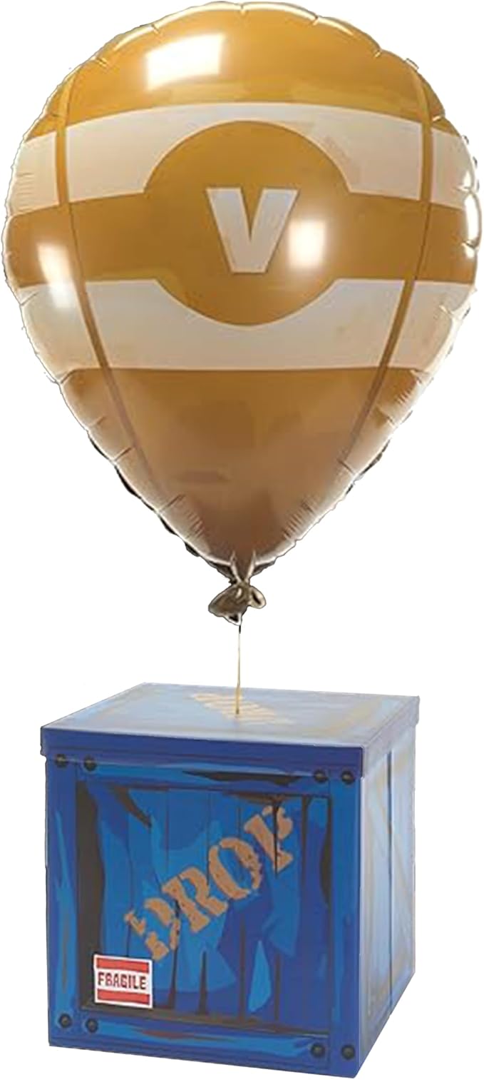 Loot Drop Box with Yellow Balloon – Large 14” Gift Box by CAMPLINER