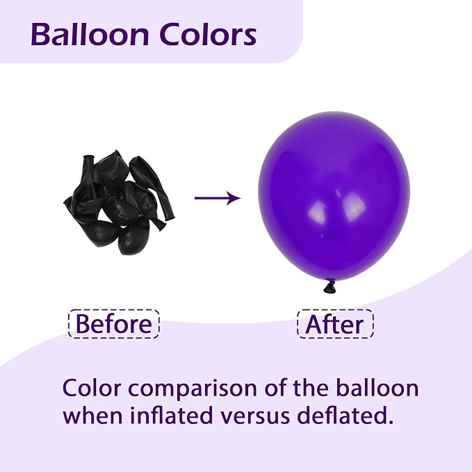 FOTIOMRG Dark Purple Balloons 12 inch, 50 Pack Dark Purple Latex Party Balloons - Image 2