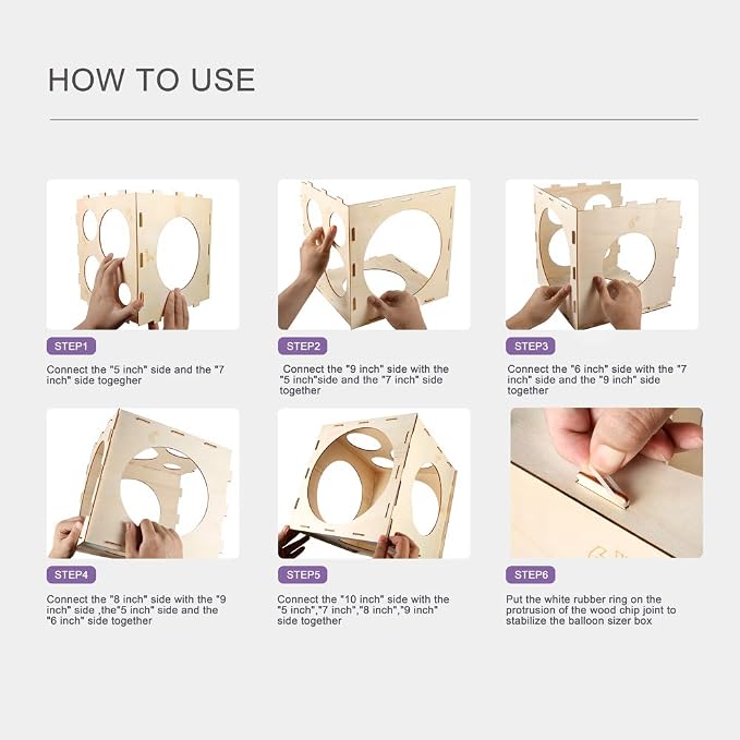 Pllieay 9 Sizes Collapsible Wood Balloon Sizer Cube Box - Image 7