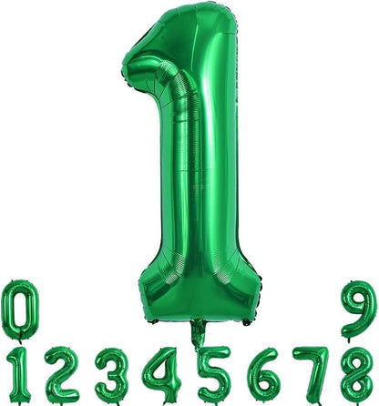 TONIFUL 40 Inch Dark Green Number 1 Balloons Large Foil 1st Birthday Decor | by TONIFUL
