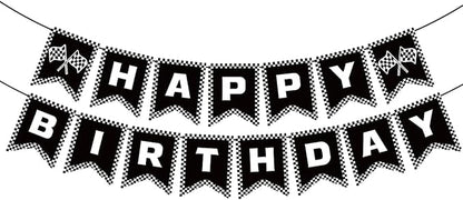 MEETINGU Race Car Happy Birthday Banner, Race Car Birthday Party Decorations by MEETINGU