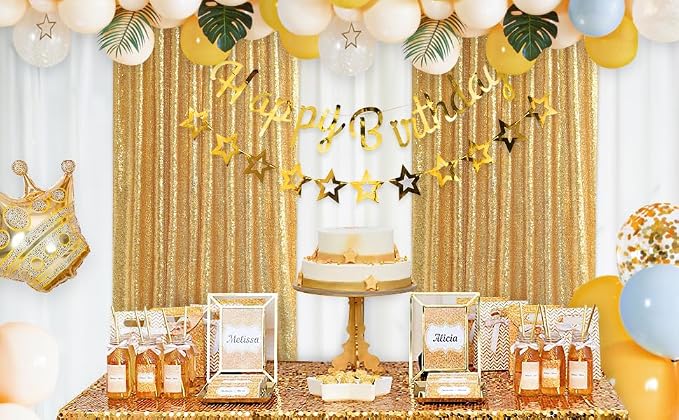 Sequin Backdrop Curtain 4 Pcs 2ftx8ft Wedding Ceremony Background Backdrop - Image 3