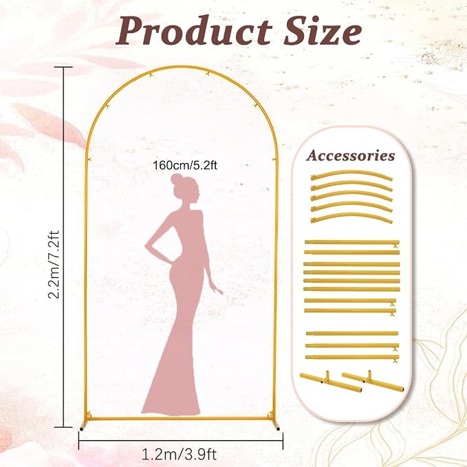Vincidern 7.2ft Balloon Arch Backdrop Stand, Wedding Arch - Image 4