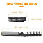 Folding Comb, 24PCS Travel Hair Brush and Comb Set, Portable Foldable Plastic Hairdressing Tools, Anti-Static Hair Comb, Double Headed Hair Brush for Men Women (Black)