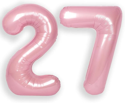 RainbowQ Pink 27 Balloon Number 40 Inch 0-40 Foil Large Balloons | Big Mylar 27 by RainbowQParty