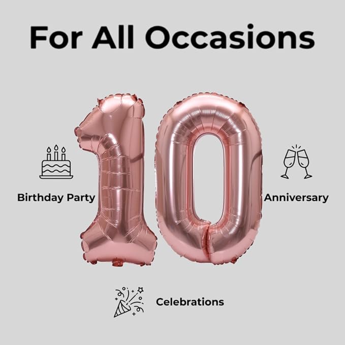 Number 10 Balloon Foil Mylar Balloons - Image 6