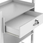Paddie Salon Beauty Cabinet Cart Trolley 2-Layer Rolling Storage Drawer Organizer Wheels Lockable Tool Salon Station Barber Stylist Equipment Makeup Spa Cart (White-3 Layer)