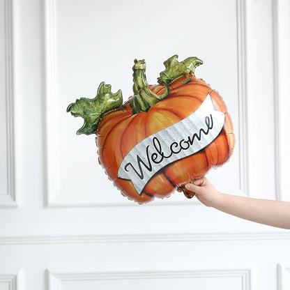Fall Thanksgiving Balloon 4 Pieces Orange Maple Pumpkin Foil Balloons | - Image 5