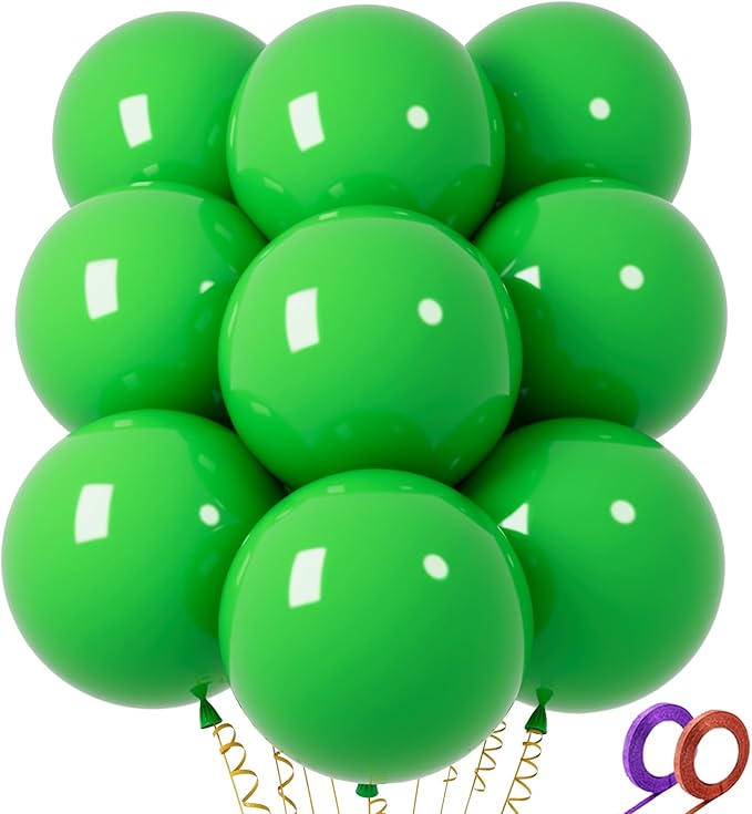 32Pcs Green Big Balloons 18 Inch, Round Large Latex Party Balloons by Qikoolaa