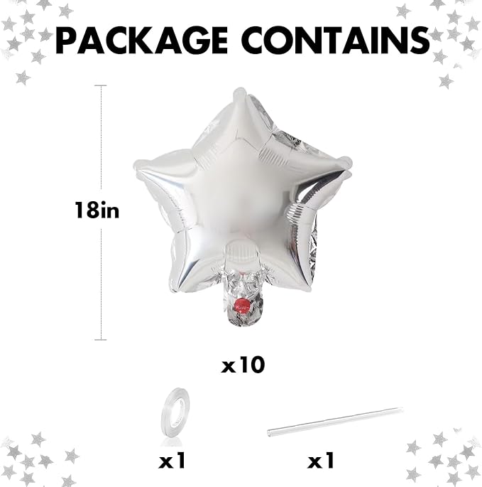 Silver Star Foil Balloons - Image 2