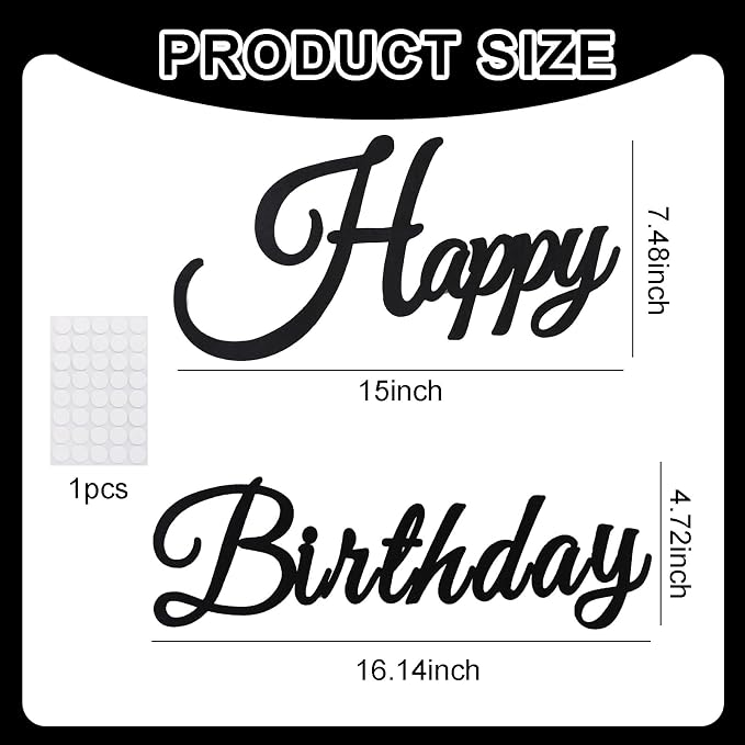 TONIFUL Happy Birthday Sign for Backdrop - Image 2