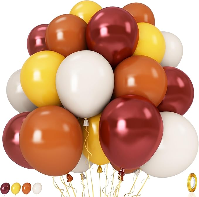 Burnt Orange Brown Balloons, 12 Inch 35PCS Fall Balloons by Govpy