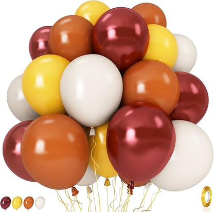 Burnt Orange Brown Balloons, 12 Inch 35PCS Fall Balloons by Govpy