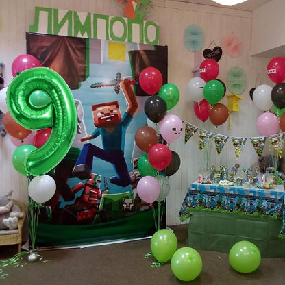 TONIFUL 40 Inch Dark Green Number 9 Balloons Large Foil 9th Birthday Decor | - Image 5