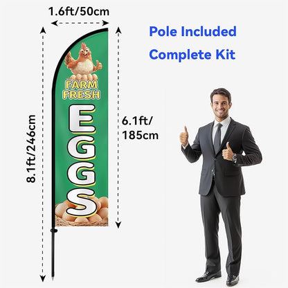 Farm Fresh Eggs Feather Flag - Image 5