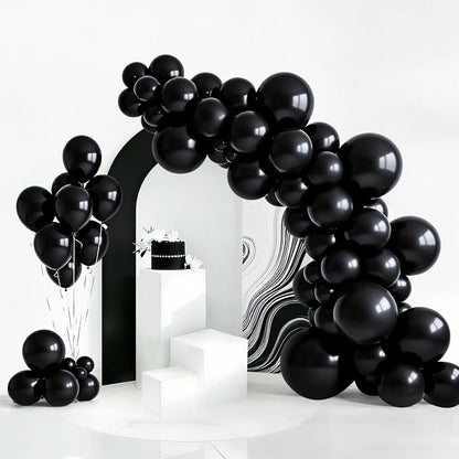 154 PCS of Black Balloons in Different Sizes by Unknown