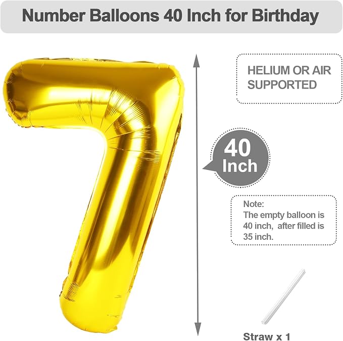 Numbers 26 Balloon 40Inch Gold Balloons - Image 5