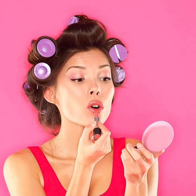 50pcs Folding Travel Mirror Hair Brushes Round Folding Pocket Hair Brush Mini Hair Comb Compact Travel Size Hair Massage Combor Women and Girls (5Colors)