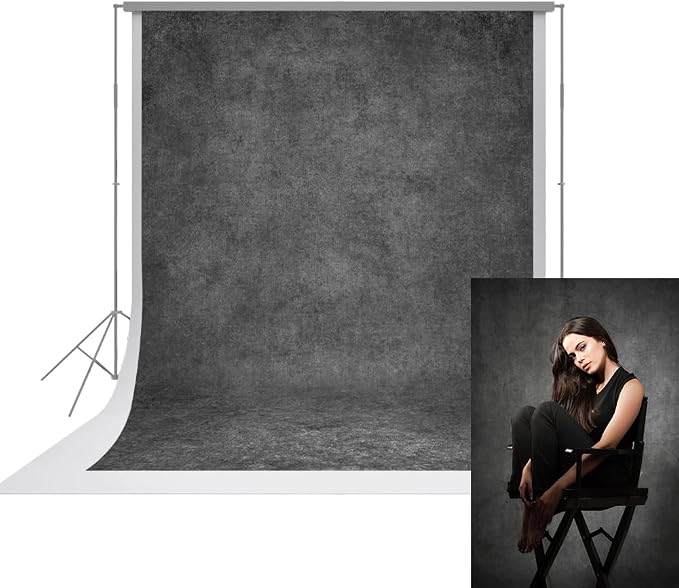 UrcTepics 5×7 ft Grey Fabric Photo Backdrops, Classic Abstract Texture Backdrop by UrcTepics