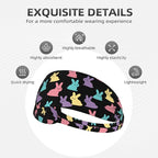 Easter Bunny & Eggs Style Sports Headband for Men Women Moisture Wicking Sweatband for Basketball, Running, Gym