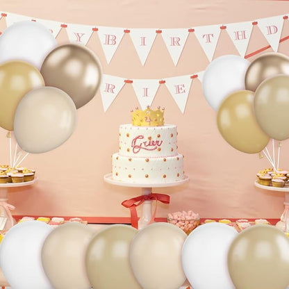 Apricot Balloons Set, 12Inch Apricot Nude Latex Balloon Metallic Champagne Gold - Image 5