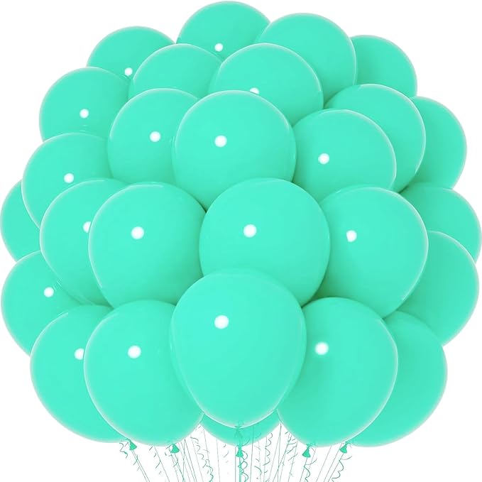 Voircoloria 66pcs Teal Blue Turquoise Blue Latex Party Balloons, 12inch | by Voircoloria