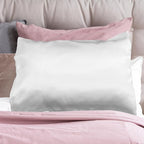 2pcs Satin Pillow Covers Envelope Closure Soft Smooth Pillowcase for Bed Bedroom Hair Protection Washable White