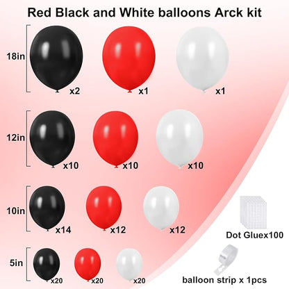 Red and Black Balloons, Graduation, Racing Car Poker Card Supplies Decorations - Image 2