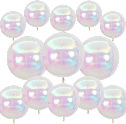 13pcs Iridescent Balloons 22" 18" 10" 4D Clear Ball Balloon Iridescent Party by Unknown