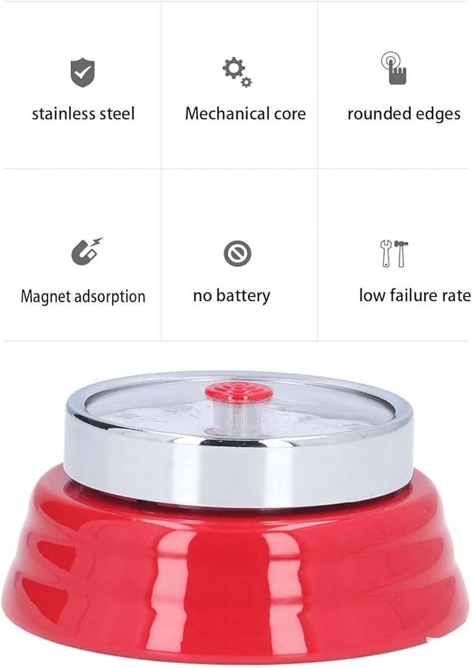 Portable Multifunctional Wall Mount Stainless Steel Classic Retro Magnetic Countdown Reminder for Hair Processing , 70dB Kitchen Timer , Cooking(Red) , 70dB Kitchen Timer , Portable Multifunctional W