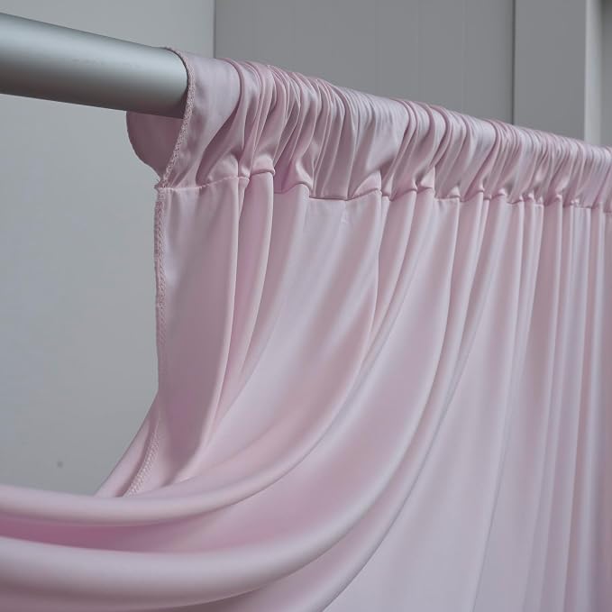 10 ft x 10 ft Baby Pink Backdrop Curtains - Image 3