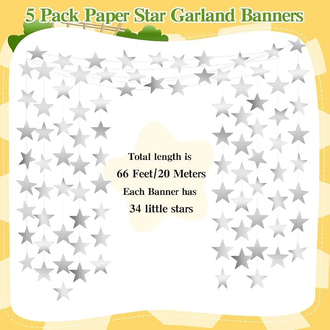 Silver Star Garland Banner - Image 3