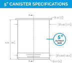 Docking Drawer 5" Stainless Steel Canister for Hot Tools, Capped Design, Safely Stow Styling Tools
