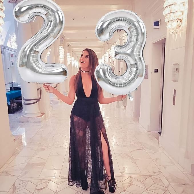 TONIFUL 40 Inch Silver Number 16 Balloons Large Foil 16th Birthday Decor | - Image 3