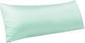 NTBAY Zippered Satin Body Pillow Pillowcase, Silky Slip Cooling Body Pillow Cover, Long Side Hidden Zipper, 20x54 Inches, Cyan