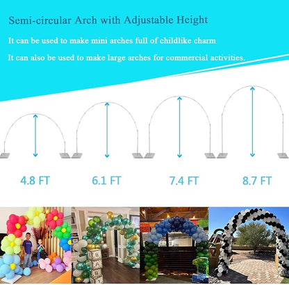 Decojoy Balloon Arch Stand, 7.5ft Large Round Backdrop Frame, Adjustable Half - Image 4