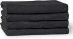 Bare Home 4 Pillowcases - Premium 1800 Ultra-Soft Collection - Bulk Pack - Double Brushed - Hypoallergenic - Wrinkle Resistant - Easy Care (King - 4 Pack, Black)