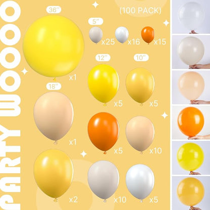 PartyWoo Yellow Balloon Garland, Birthday Decorations - Image 2