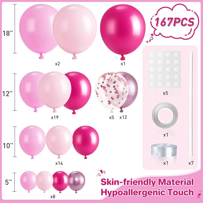 ZHIYAPA Pink Balloon Garland Arch Kit - Image 2