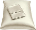 BLISSFORD Satin Pillowcase with Zipper, for Hair and Skin Care, Feels Soft and Cool Like a Silk Pillowcase, Satin Pillow Cases 2 Pack, Slik Pillow Cover, Ivory - Standard Size, Set of 2