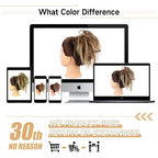 HMD Tousled Updo Messy Bun Hairpiece Hair Extension Ponytail with Elastic Rubber Band Updo Ponytail Hairpiece Synthetic Hair Extensions Scrunchies Ponytail Hairpieces for Women