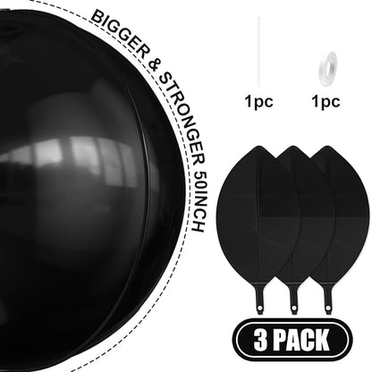 50 Inch Giant Black Round Foil Balloons - Image 3